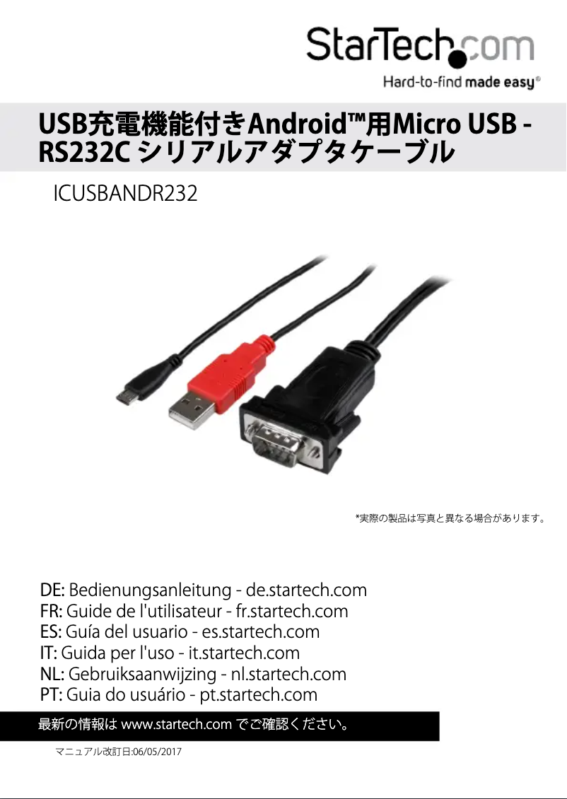 Imagen de la primera página del manual del dispositivo ICUSBANDR232