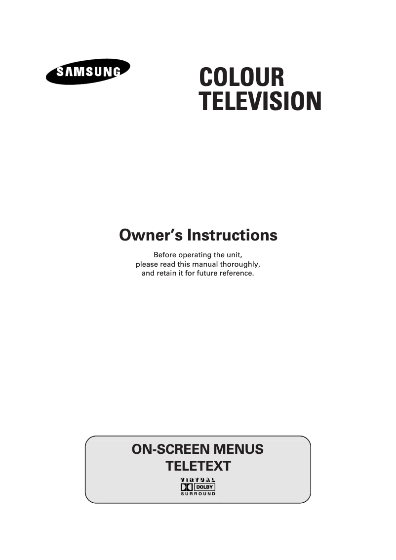 Page n°1 - Manuel utilisateur Samsung WS-32V56V