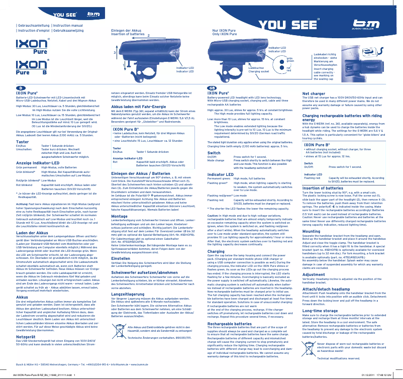 Page 1 de la notice Manuel utilisateur Busch + Müller IXON Pure