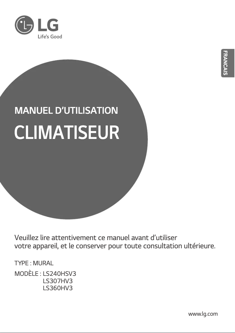 Page n°1 - Manuel utilisateur LG LSN360HV3