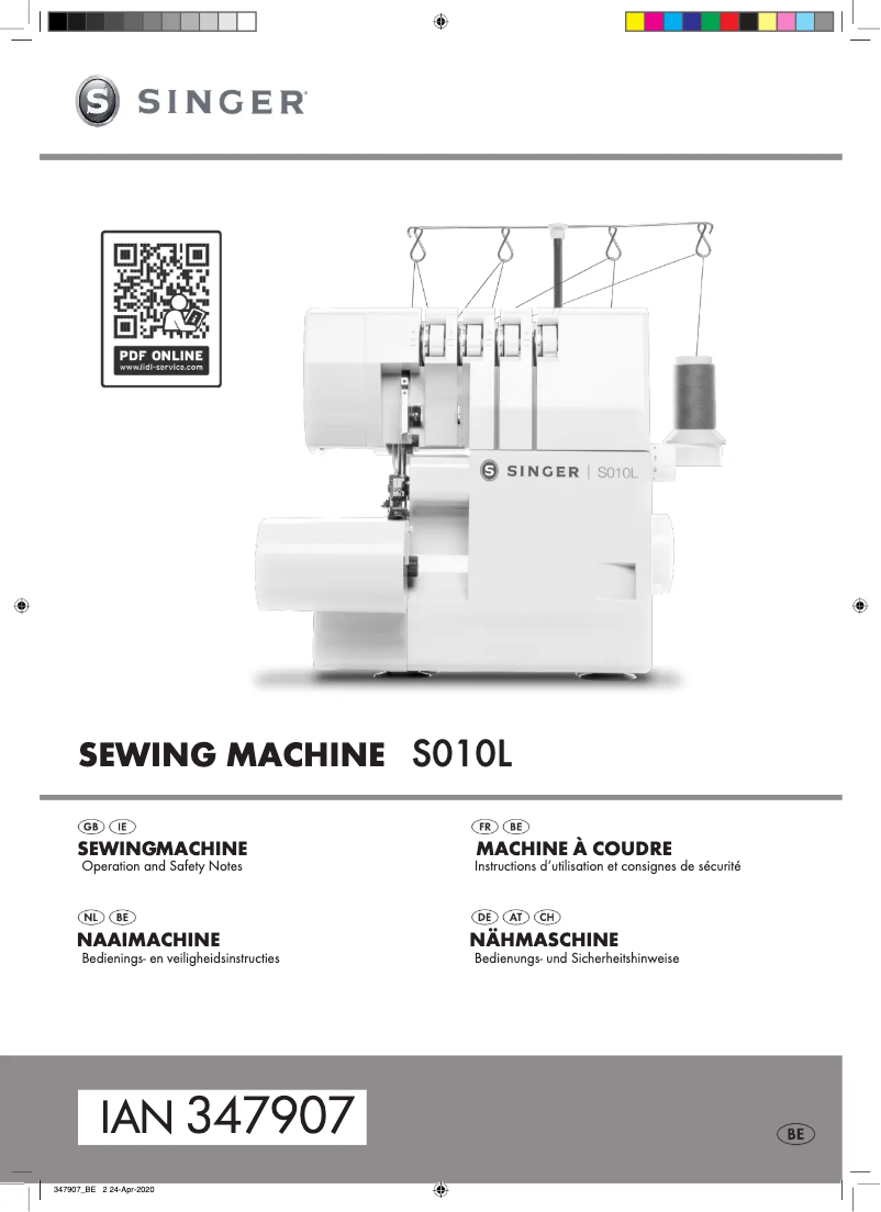 Page 1 de la notice Manuel utilisateur Singer S010L