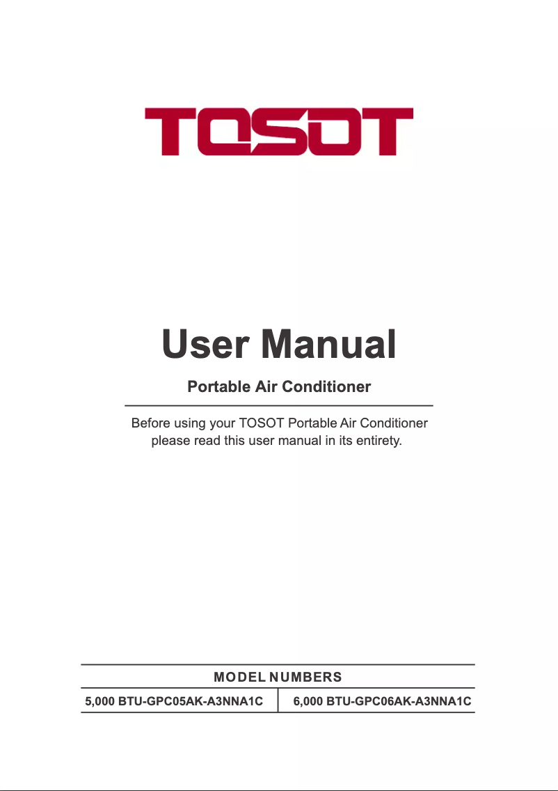 Page 1 de la notice Manuel utilisateur TOSOT GPC05AK-A3NNA1C