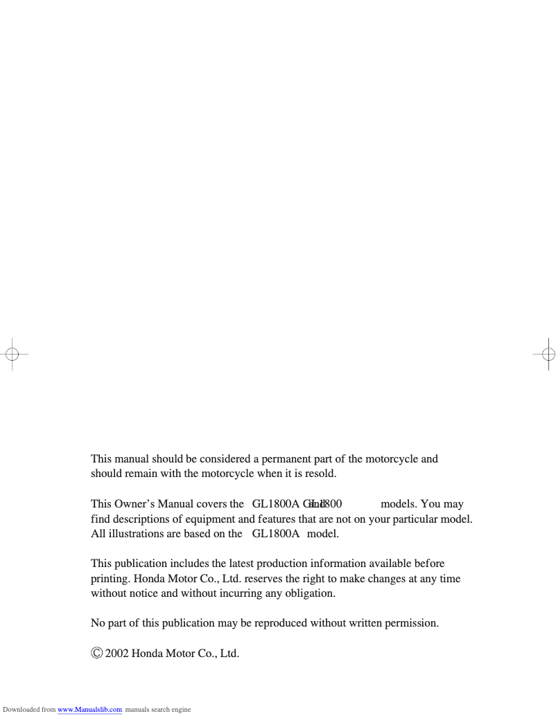 Página 1 del manual Manual de usuario Honda Goldwing GL1800 (2003)