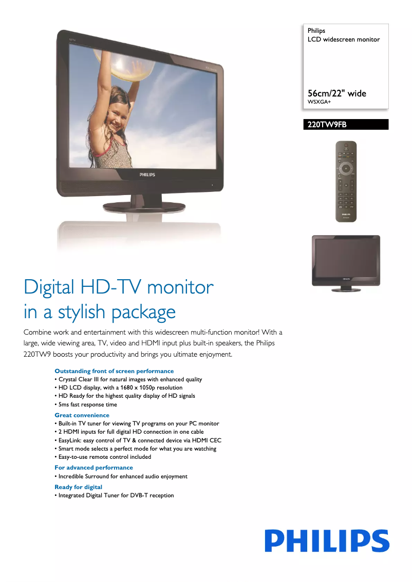 Imagen de la primera página del manual del dispositivo 220TW9FB