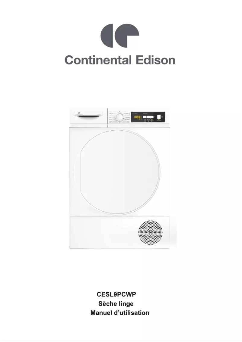 Page 1 de la notice Manuel utilisateur Continental Edison CESL9PCWP