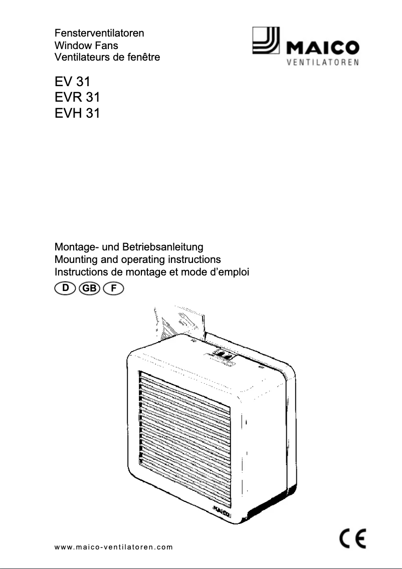 Image de la première page du manuel de l'appareil EVH 31