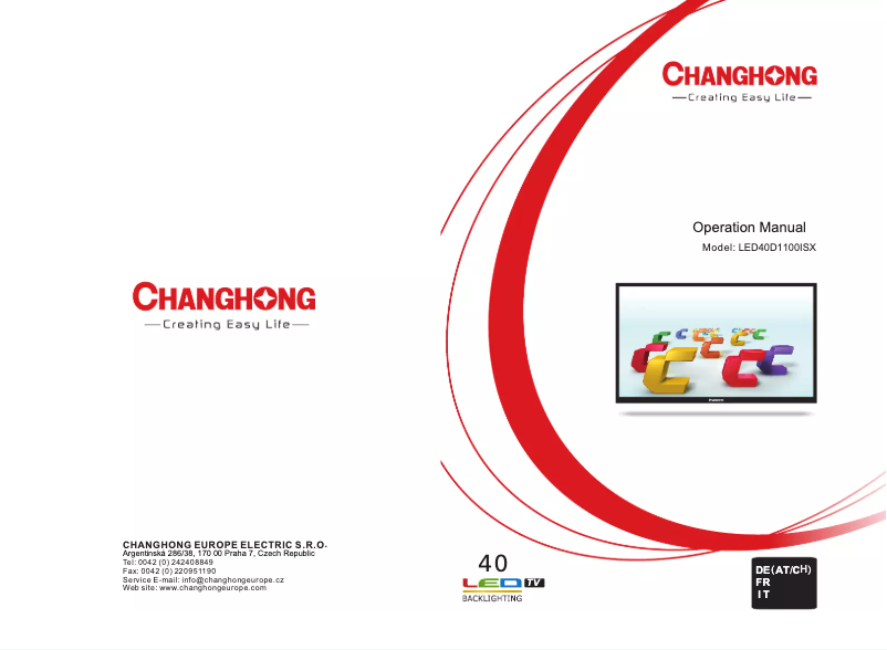 Page n°1 - Manuel utilisateur Changhong LED40D1100ISX