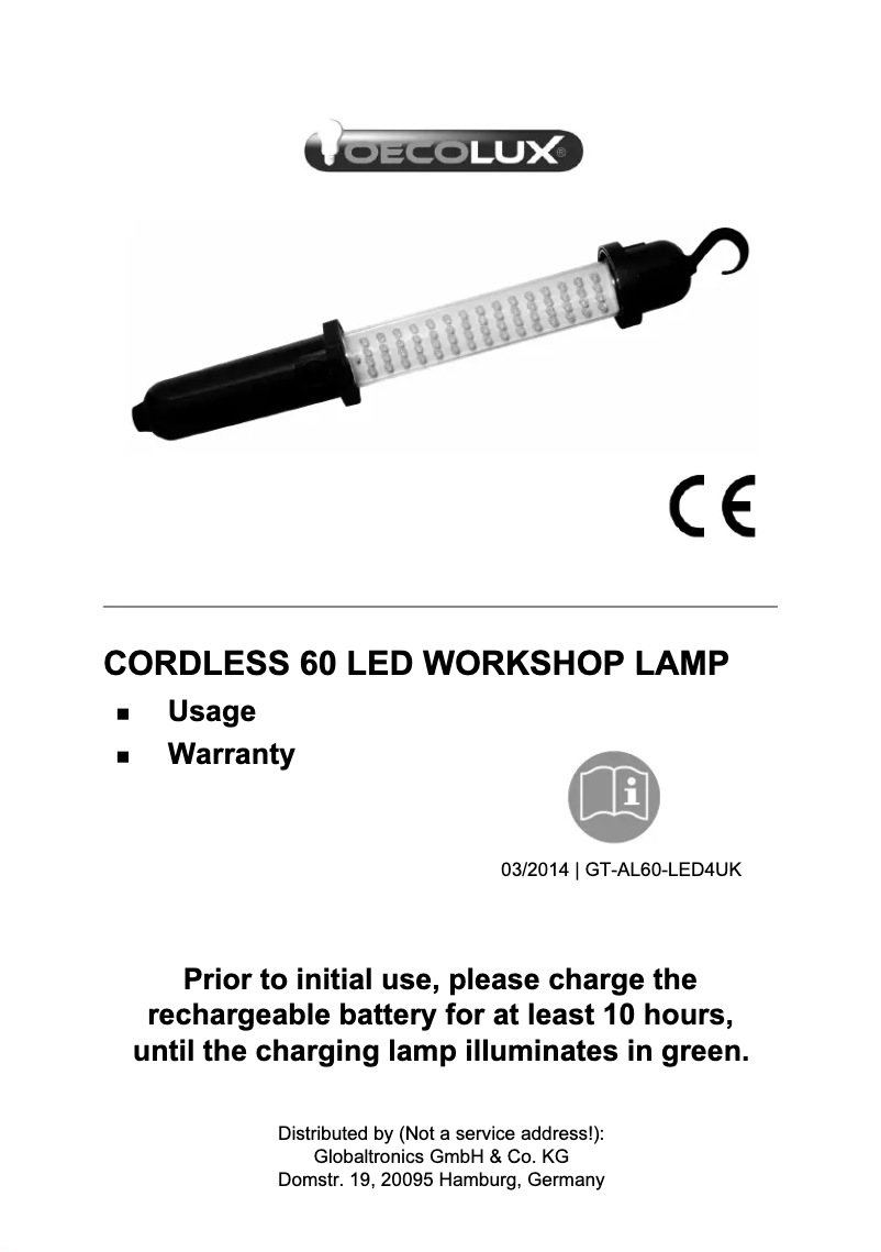 Page n°1 - Manuel utilisateur Oecolux GT-AL60-LED4UK