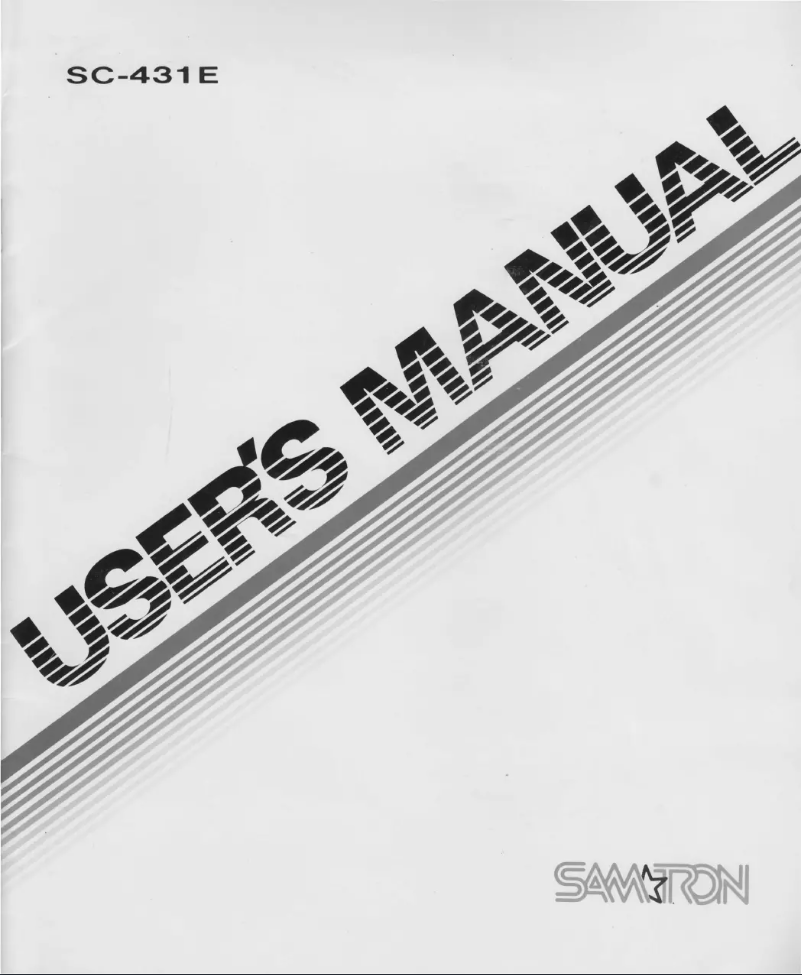 Page n°1 - Manuel utilisateur Samtron SC-431E
