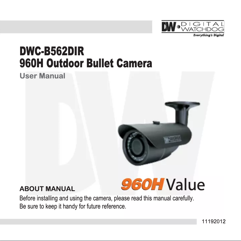 Page 1 de la notice Manuel utilisateur Digital Watchdog DWC-D562DIR