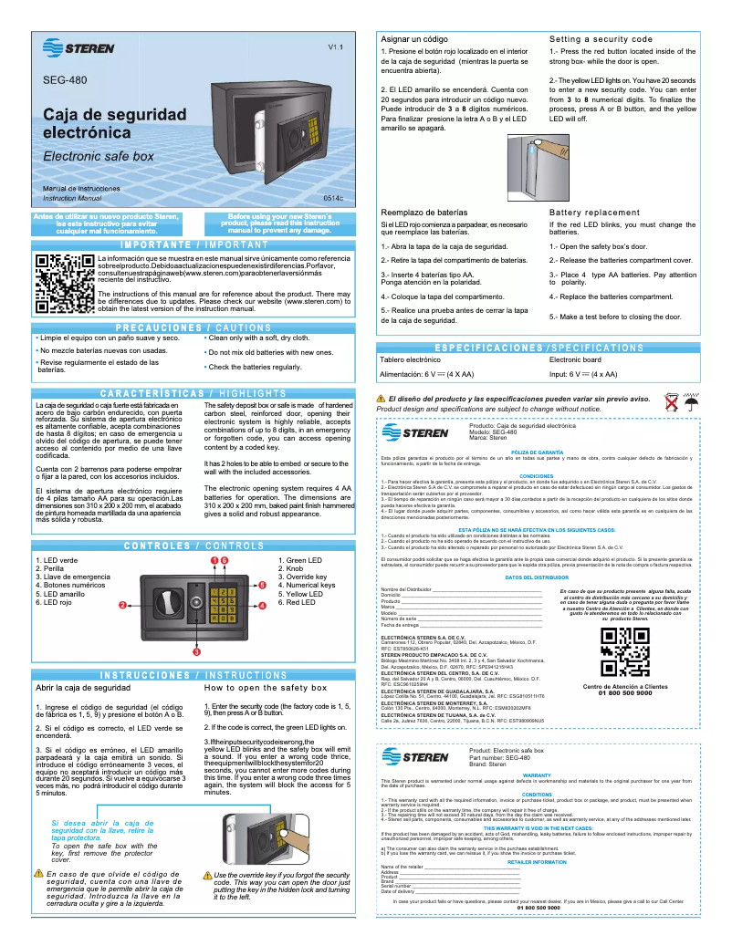 Page 1 de la notice Manuel utilisateur Steren SEG-480