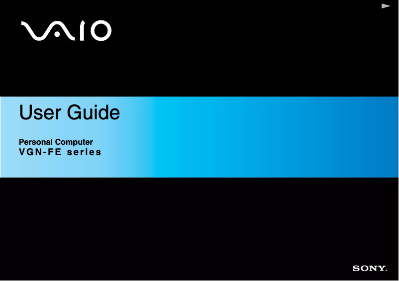 Page n°1 - Manuel utilisateur Sony Vaio VGN-FE21H