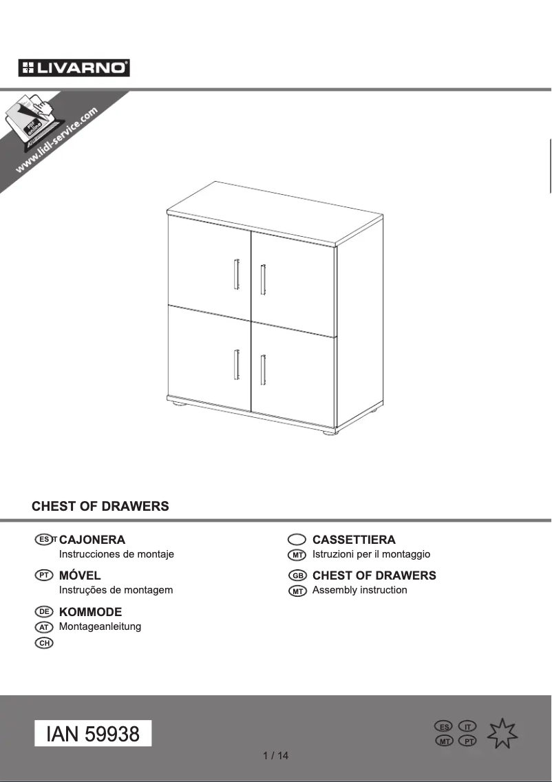 Page 1 de la notice Manuel utilisateur Livarno Lux IAN 59938