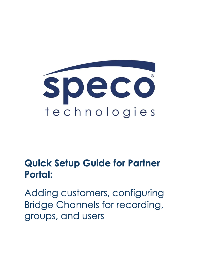 Page n°1 - Manuel utilisateur Speco Technologies SGBRIDGE