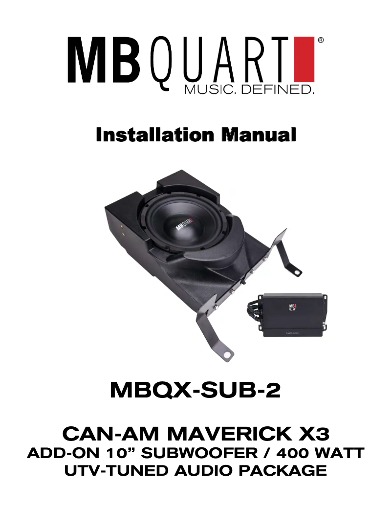 Page n°1 - Manuel utilisateur MB Quart MBQX-SUB-2
