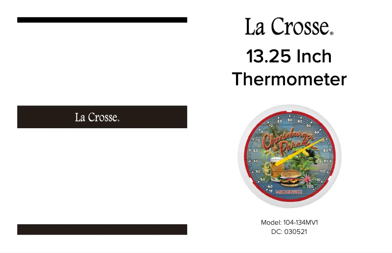Page n°1 - Manuel utilisateur La Crosse Technology 104-134MV1