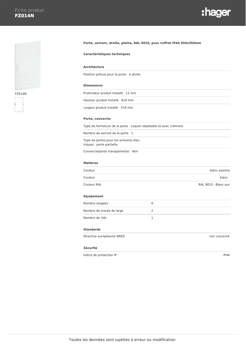 Image de la première page du manuel de l'appareil FZ014N