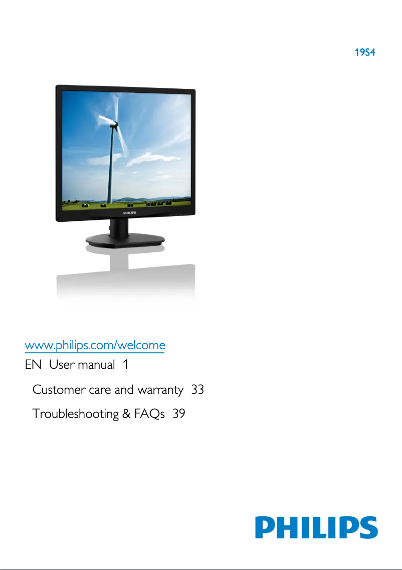 Page n°1 - Manuel utilisateur Philips Brilliance 19S4