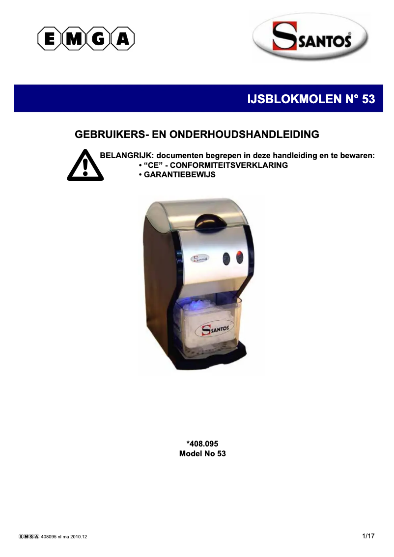 Página 1 del manual Manual de usuario Santos N° 53