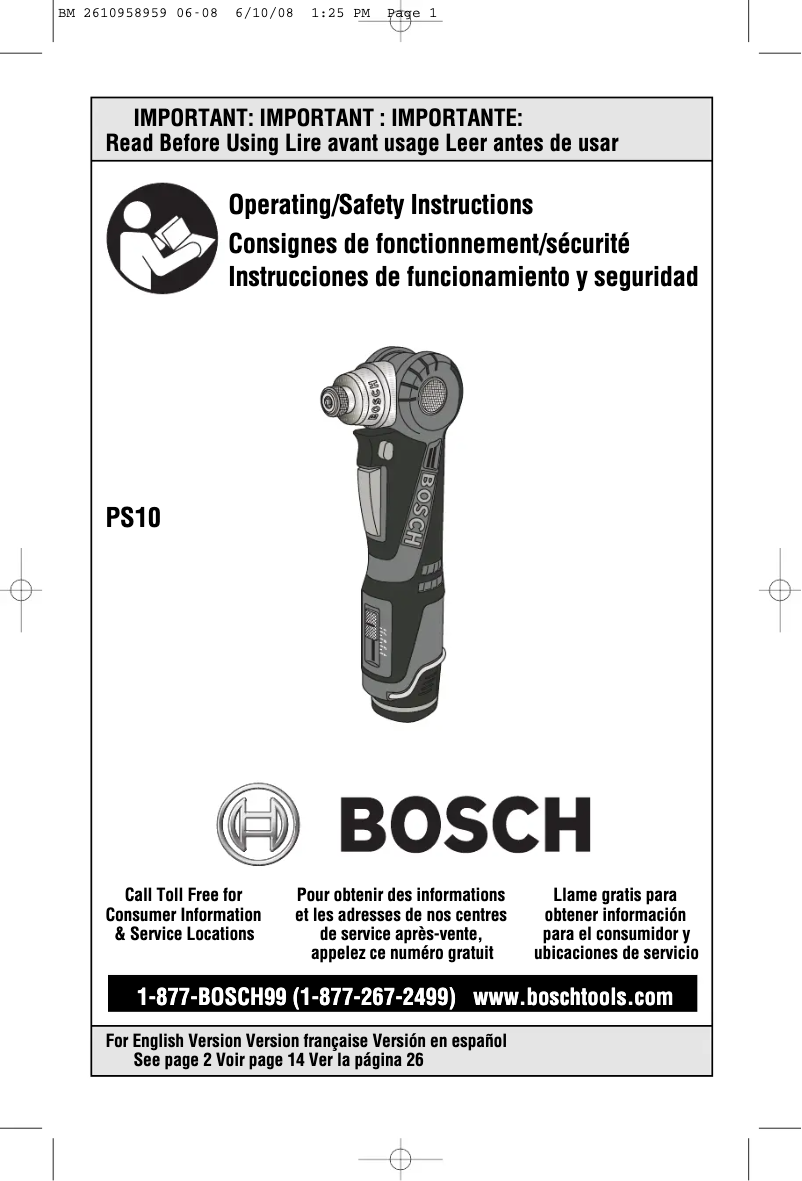Página 1 del manual Manual de usuario Bosch PS10-2A
