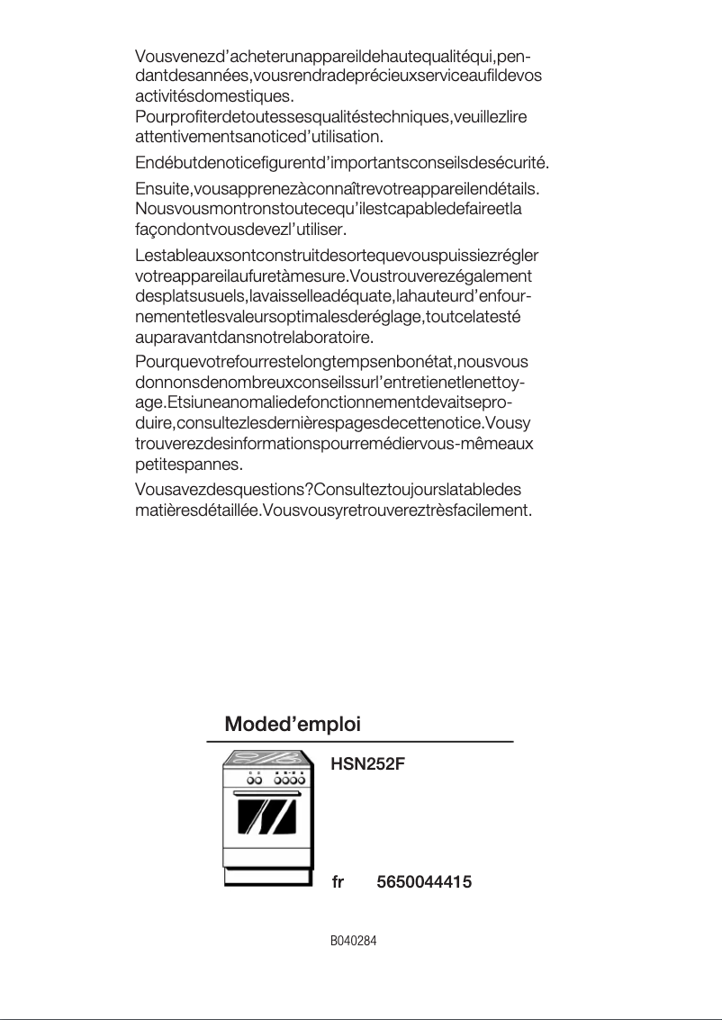 Página 1 del manual Manual de usuario Bosch HSN252F