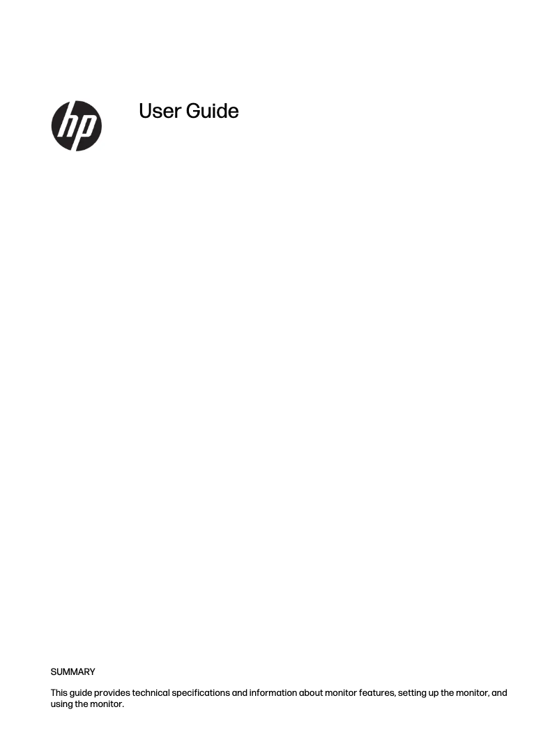 Page n°1 - Manuel utilisateur HP Z24q G3