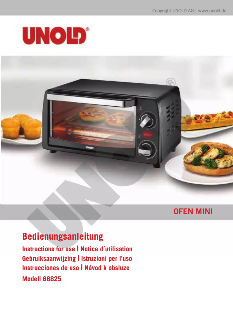 Page n°1 - Manuel utilisateur Unold OFEN Mini 68825