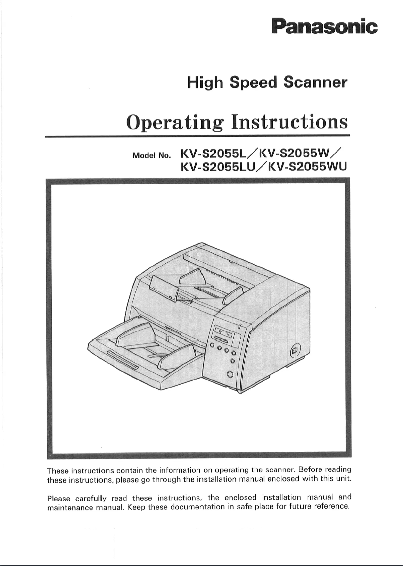 Página 1 del manual Manual de usuario Panasonic KV-S2055