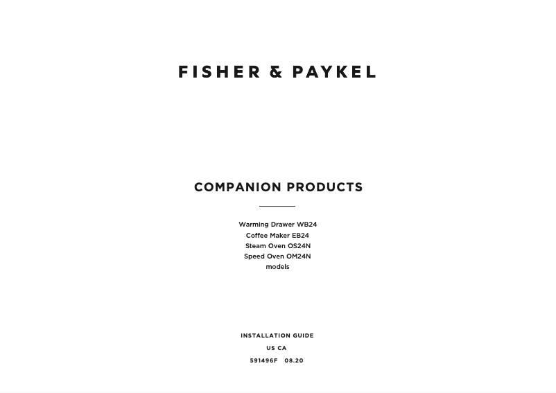 Page n°1 - Guide d'installation Fisher & Paykel OM24NDBB1