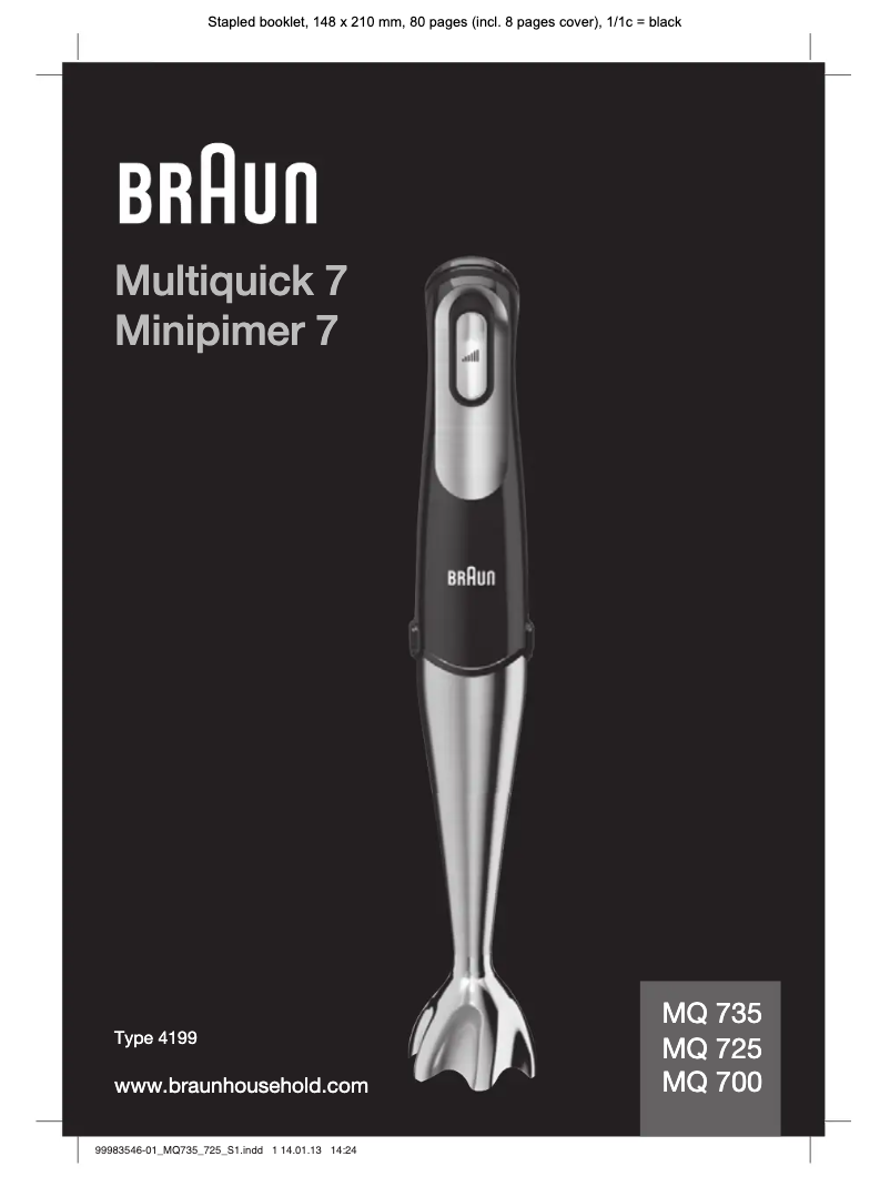 Página 1 del manual Manual de usuario Braun Multiquick 7 MQ735