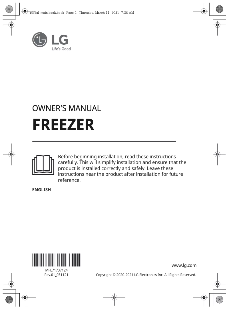 Page 1 de la notice Manuel utilisateur LG GC-B514ELFM