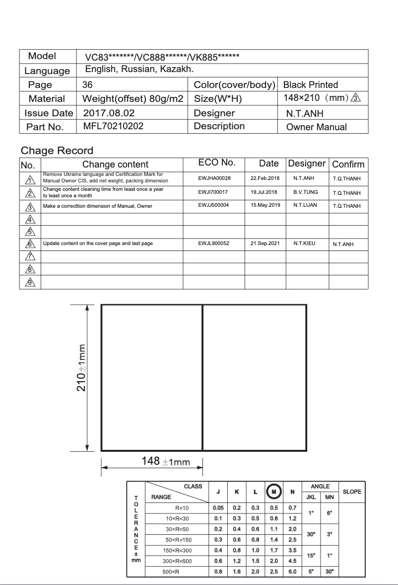 Page n°1 - Manuel utilisateur LG VK88509HUG