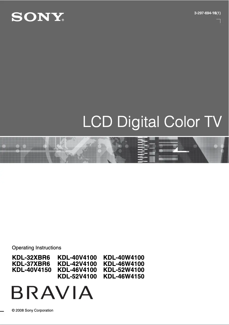 Page n°1 - Mode d'emploi Sony Bravia KDL-52W4100