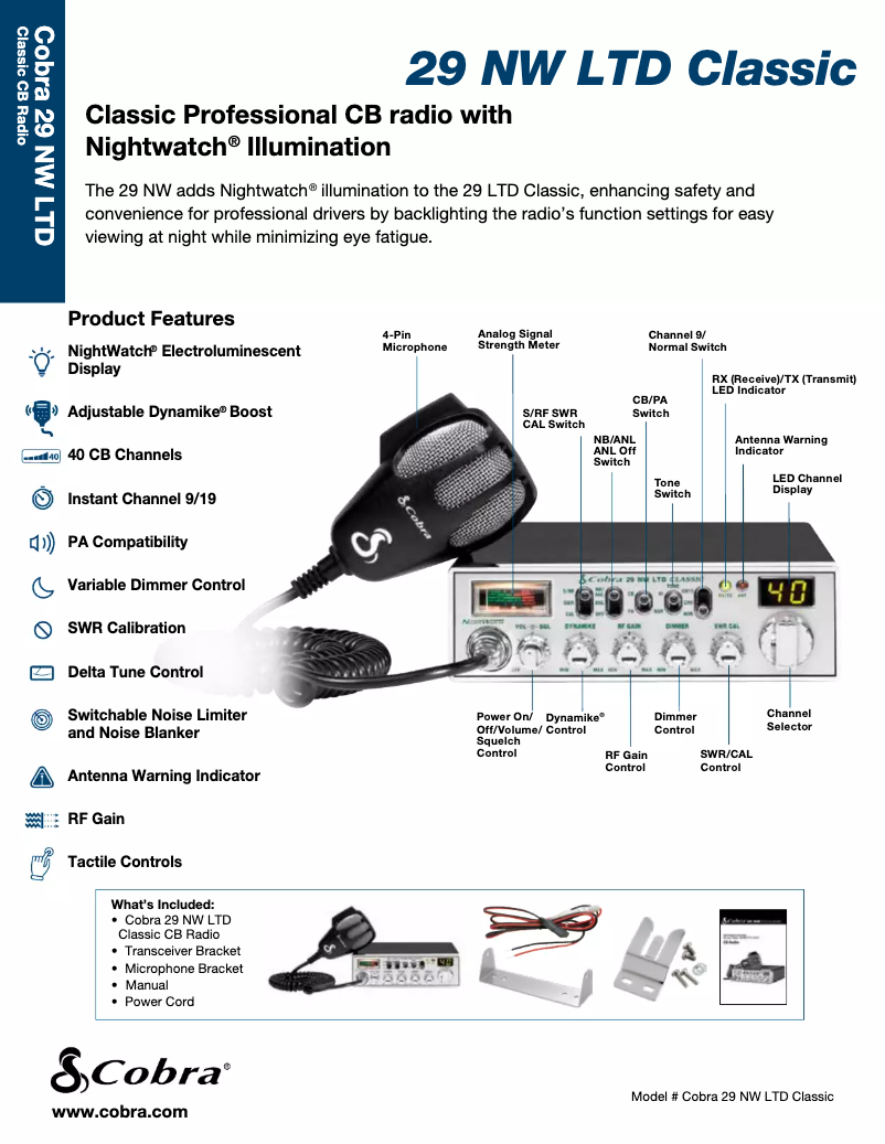Image de la première page du manuel de l'appareil 29NW Classic