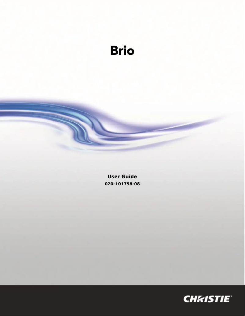 Page n°1 - Manuel utilisateur Christie Brio