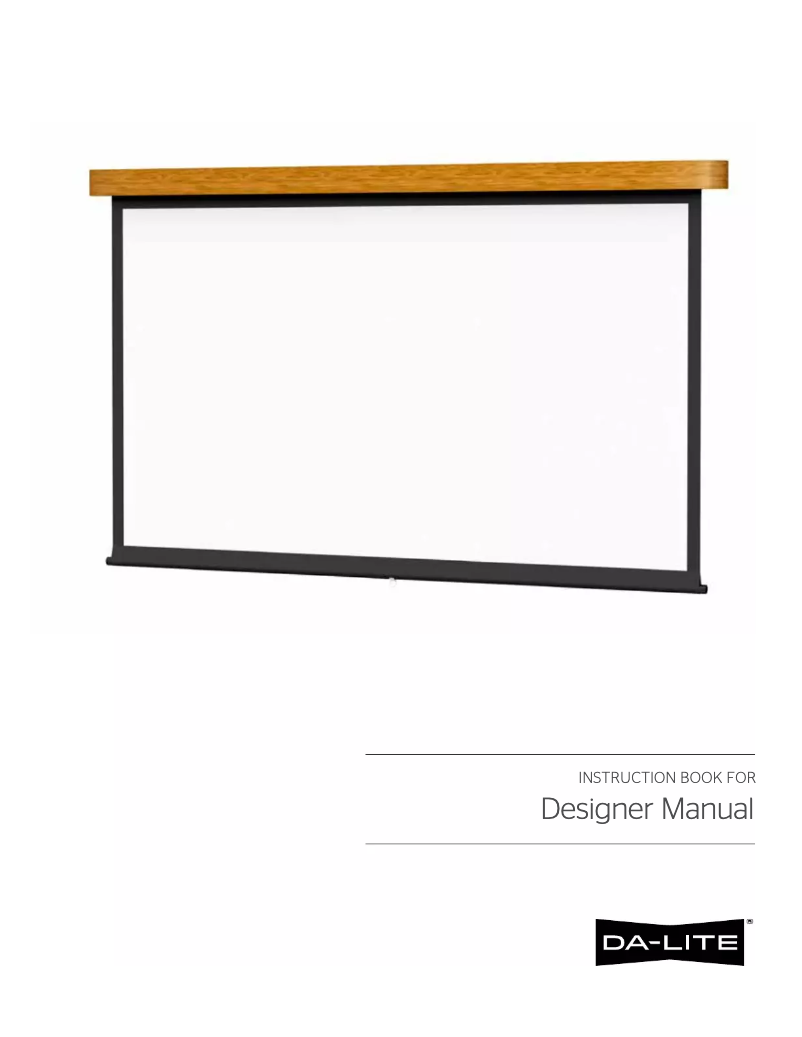 Page n°1 - Manuel utilisateur Da-Lite Designer Manual 76456MO