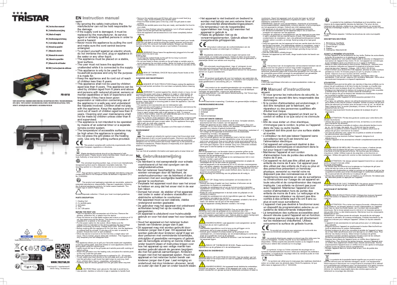 Page 1 de la notice Manuel utilisateur TriStar PD-8918