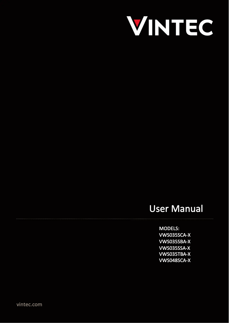 Page 1 de la notice Manuel utilisateur Vintec VWS035SBB