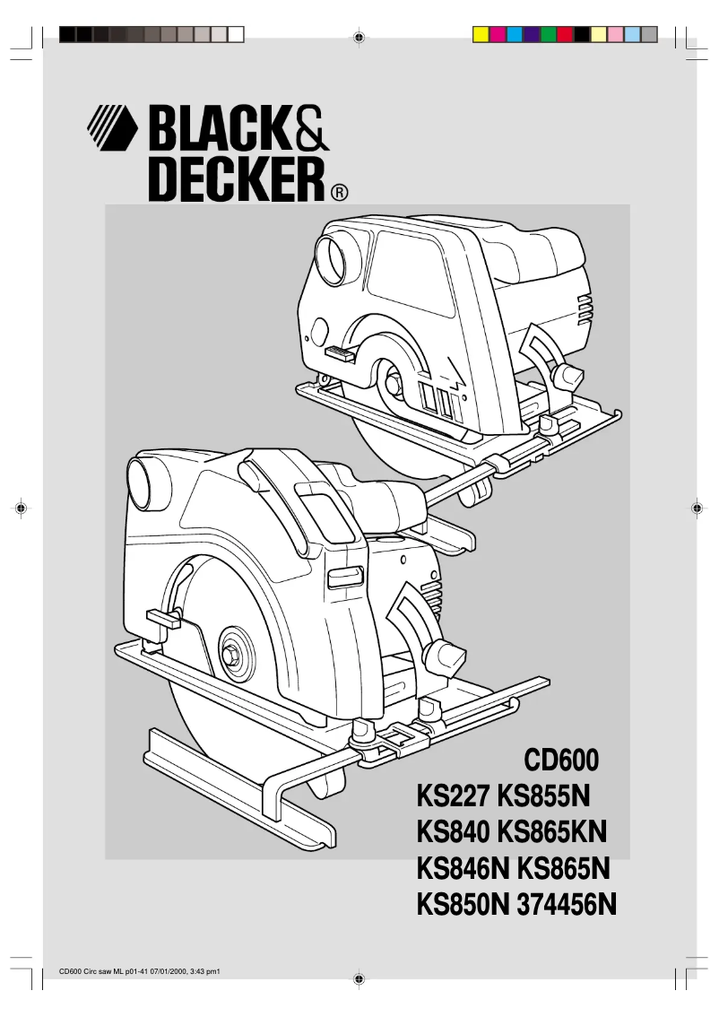 Page n°1 - Manuel utilisateur Black & Decker CD600