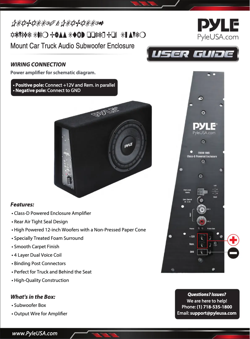 Page n°1 - Manuel utilisateur Pyle PSABASS10