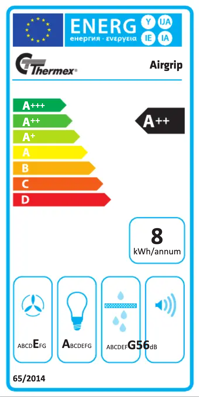 Page n°1 - Label énergétique Thermex Airgrip