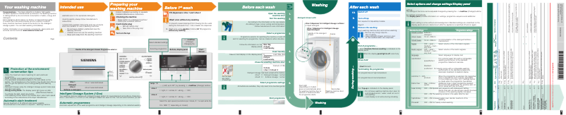 Page 1 de la notice Manuel d'utilisation et d'entretien Siemens WM16S890EE