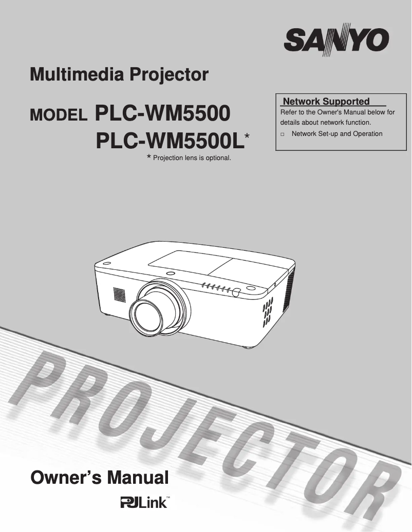 Page n°1 - Manuel utilisateur Sanyo PLC-WM5500L