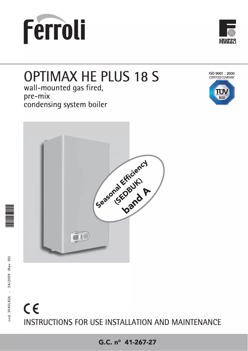 Image de la première page du manuel de l'appareil Optimax HE Plus 18 S