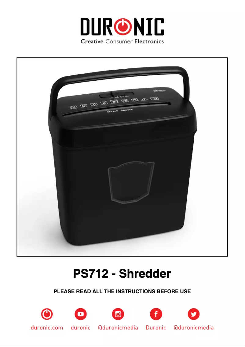 Page 1 de la notice Manuel utilisateur Duronic PS712