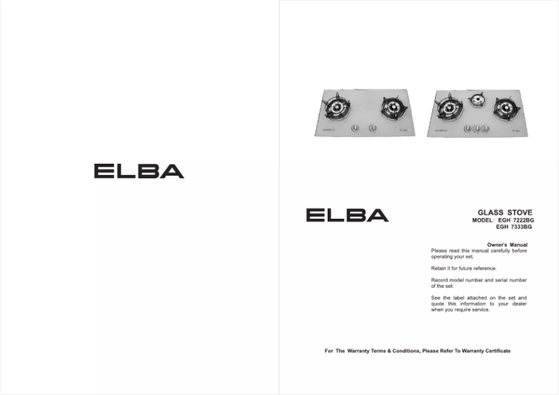 Page n°1 - Manuel utilisateur Elba EGH-7222BG