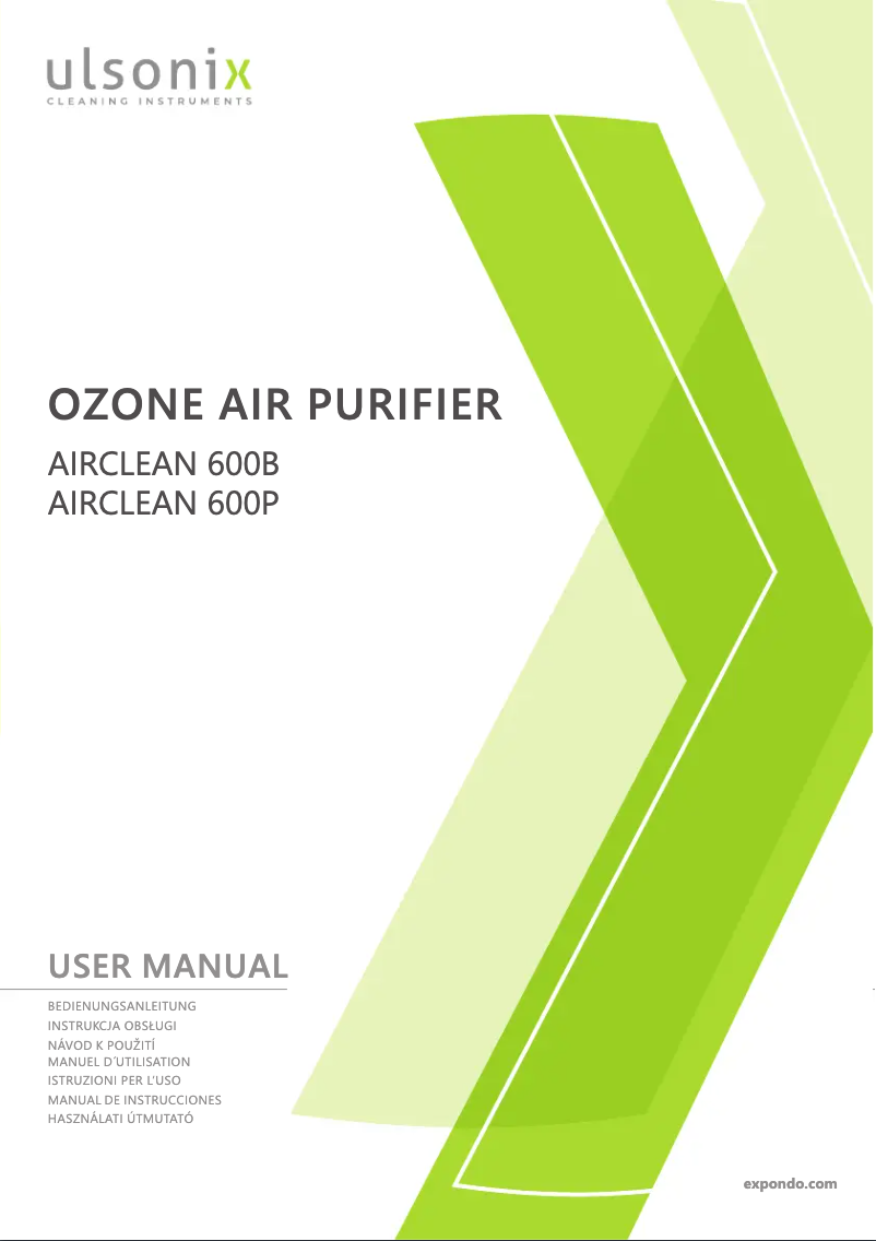 Page n°1 - Manuel utilisateur Ulsonix AIRCLEAN 600P