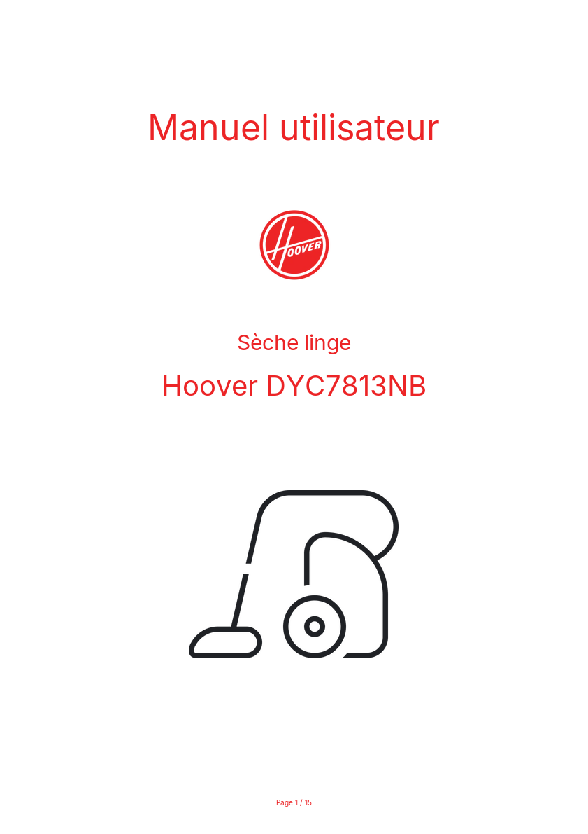 Image de la première page du manuel de l'appareil DYC7813NB