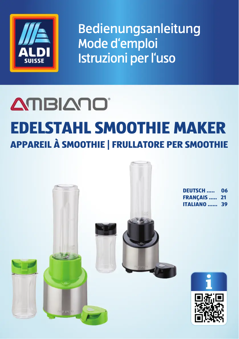 Page 1 de la notice Manuel utilisateur Ambiano GT-SMeds-04