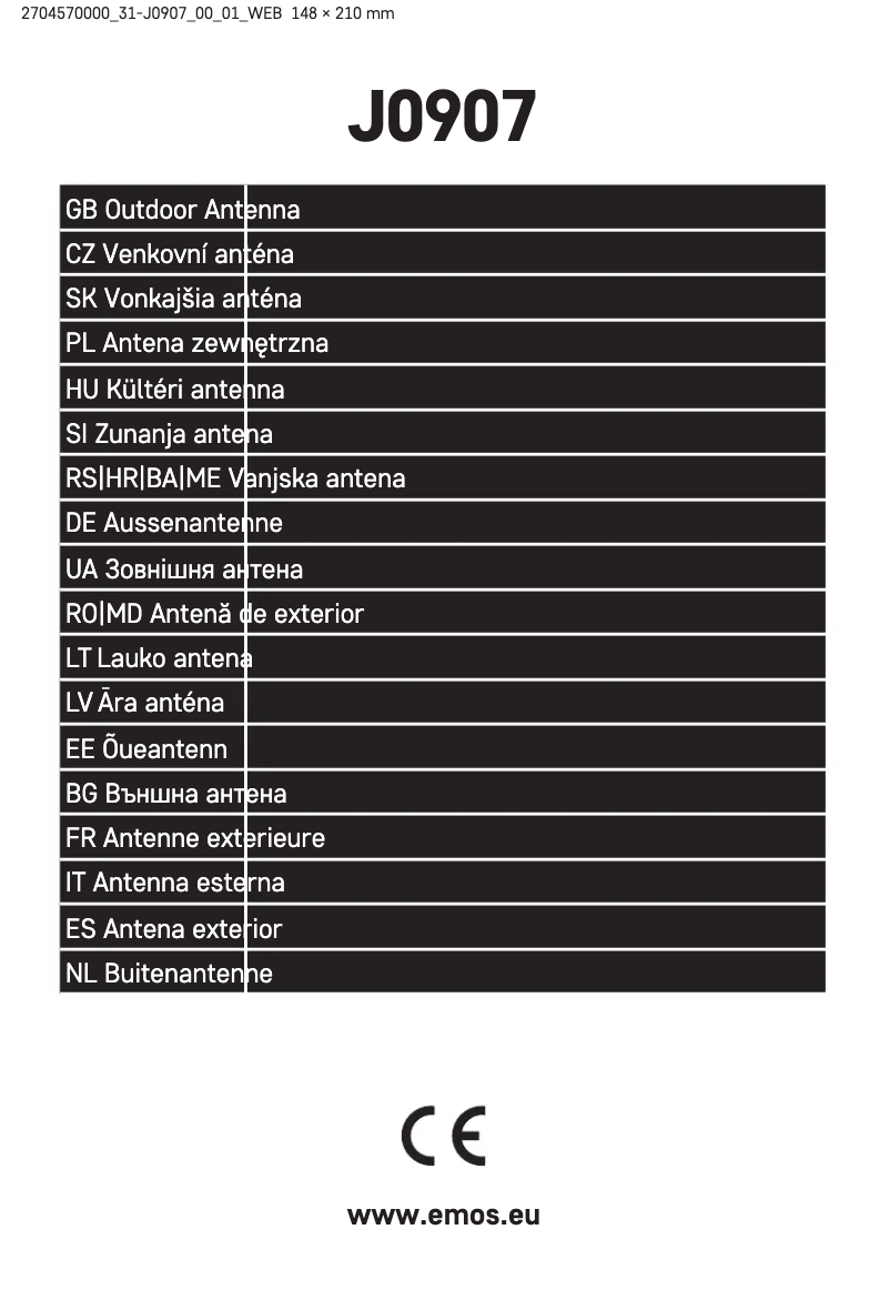 Image de la première page du manuel de l'appareil J0907